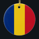 flagga för rumänien julgransprydnad keramik<br><div class="desc">En idealisk gåva till alla dem som är patriotiska i land!</div>