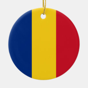 flagga för rumänien julgransprydnad keramik