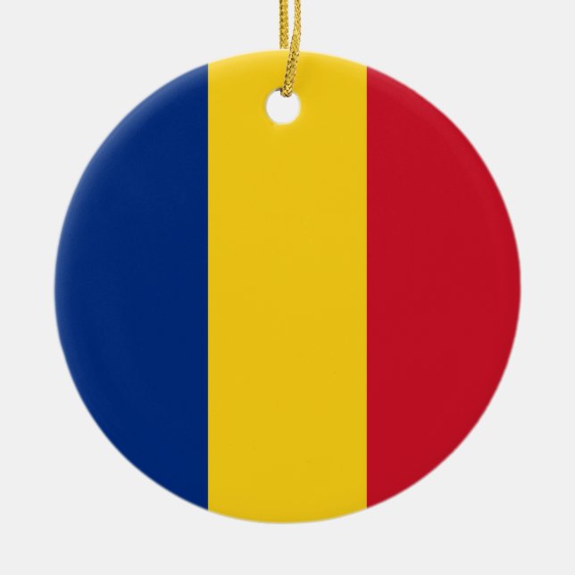 flagga för rumänien julgransprydnad keramik (Framsidan)