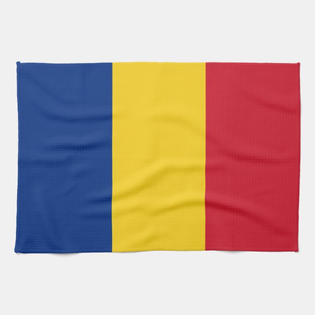 Flagga för rumänien kökshandduk (Horisontell)