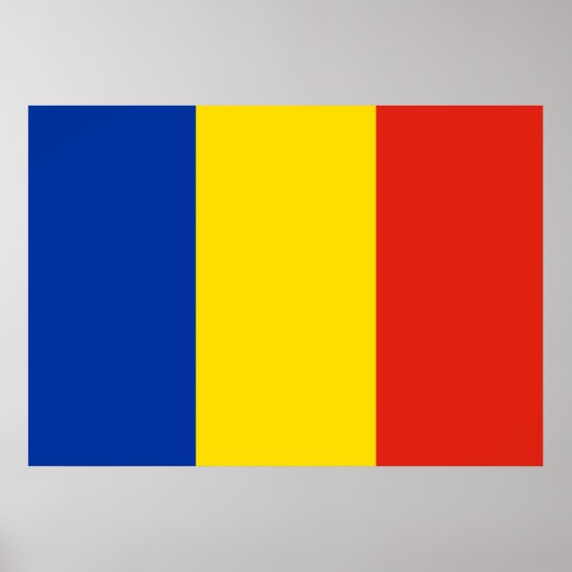 Flagga för rumänien poster (Framsidan)