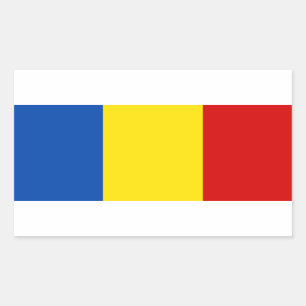 Flagga för rumänien rektangulärt klistermärke
