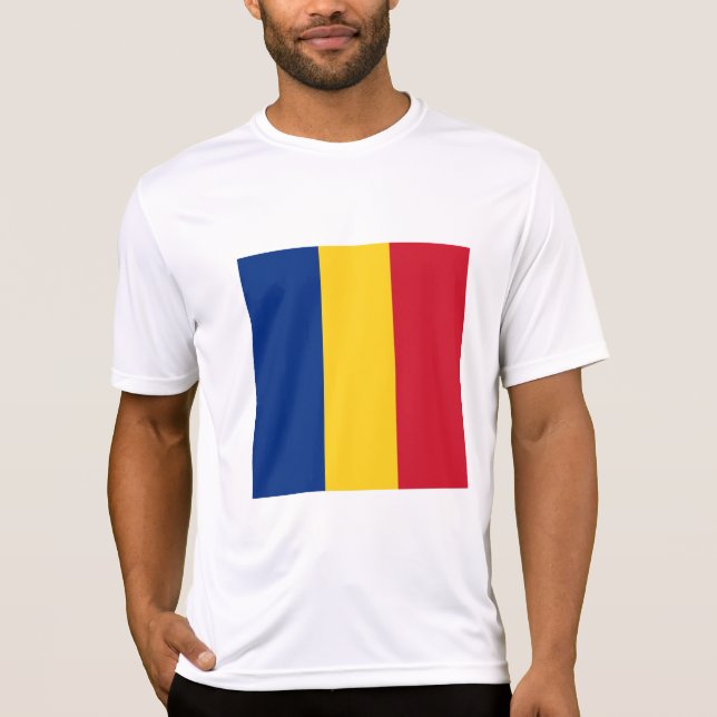 flagga för rumänien t shirt (Framsida)