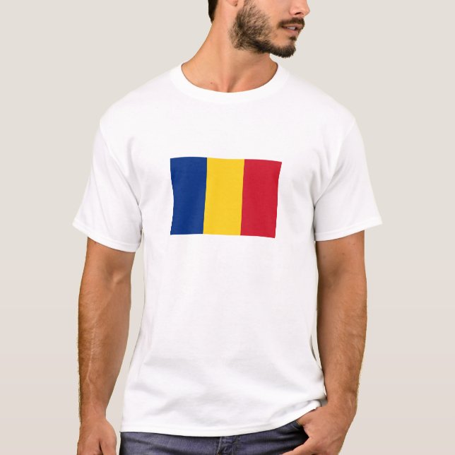 Flagga för rumänien t shirt (Framsida)