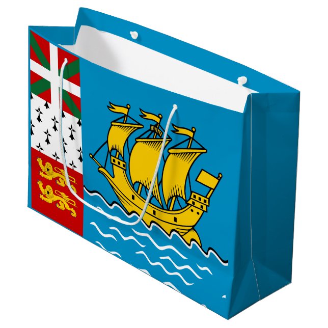 Flagga för Saint-Pierre och Miquelon (Framsidan Vinklad)