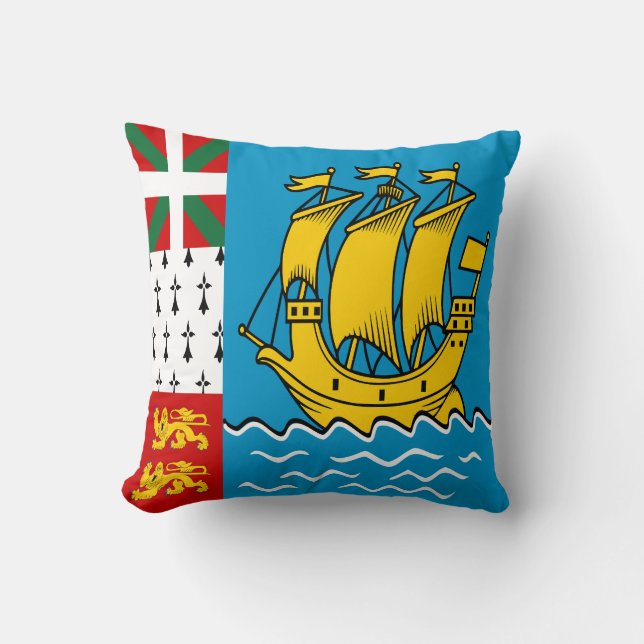 Flagga för Saint-Pierre och Miquelon Kudde (Framsida)