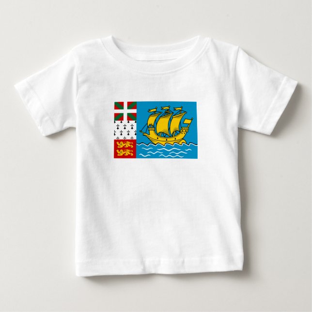 Flagga för Saint-Pierre och Miquelon T Shirt (Framsida)