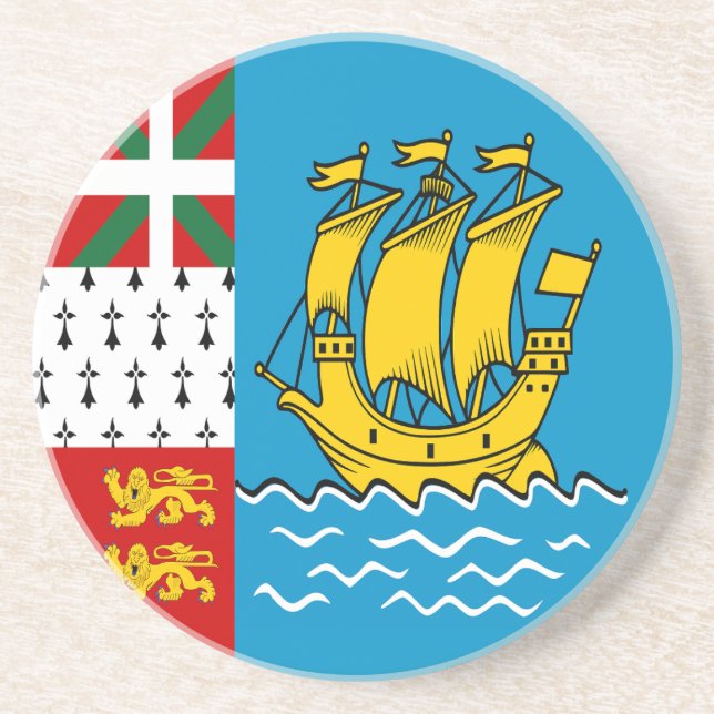 Flagga för Saint Pierre och Miquelon Underlägg (Framsidan)