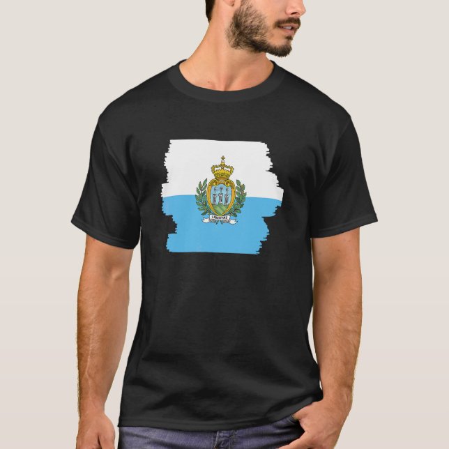 Flagga för San Marino 3 T Shirt (Framsida)