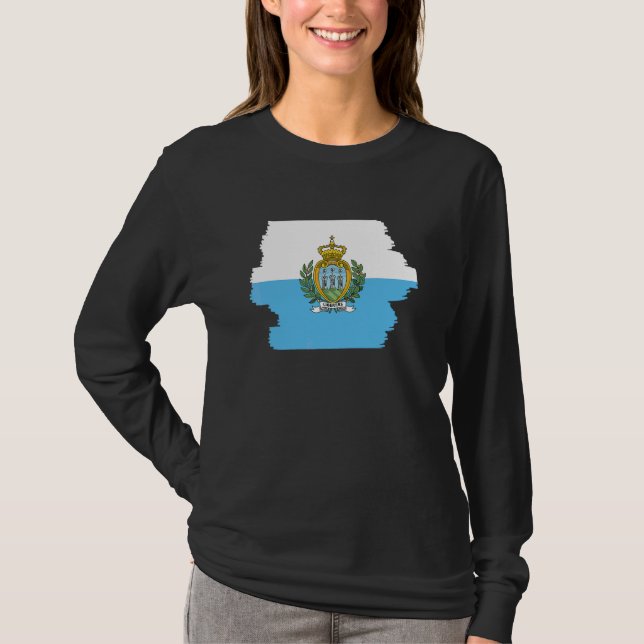 Flagga för San Marino 3 T Shirt (Framsida)