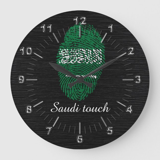 flagga för saudiska fingeravtryck stor klocka (Framsida)
