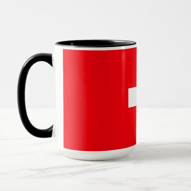 Flagga för Schweiz Mugg (Vänster)