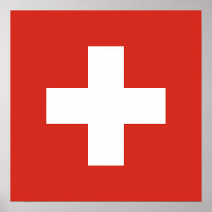 Flagga för Schweiz Poster