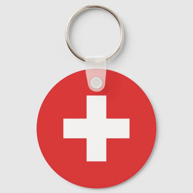 Flagga för Schweiz – Schweiz – Suisse Nyckelring (Framsida)