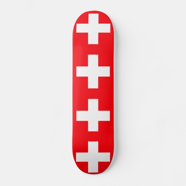 Flagga för Schweiz Skateboard Bräda 21,5 Cm (Framsida)
