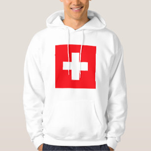 Flagga för Schweiz Sweatshirt Med Luva