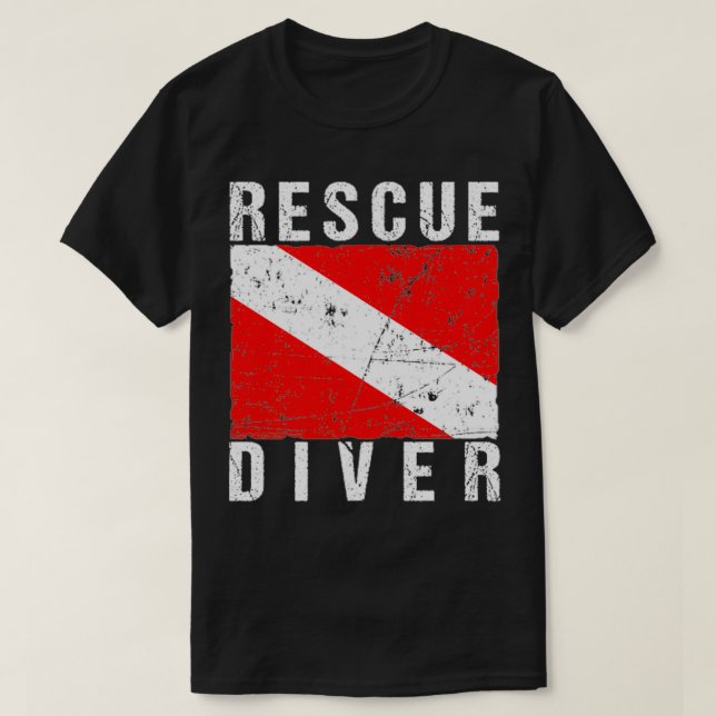 FLAGGA för SCUBA Rädding Diver T Shirt (Design framsida)