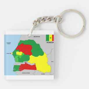 flagga för senegal landkarta