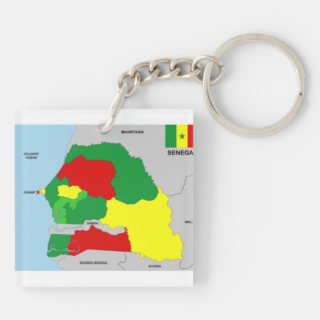 flagga för senegal landkarta (Baksidan)