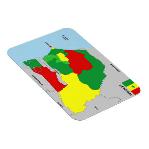 flagga för senegal landkarta magnet