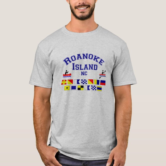 Flagga för Sig för Roanoke öNC T Shirt (Framsida)