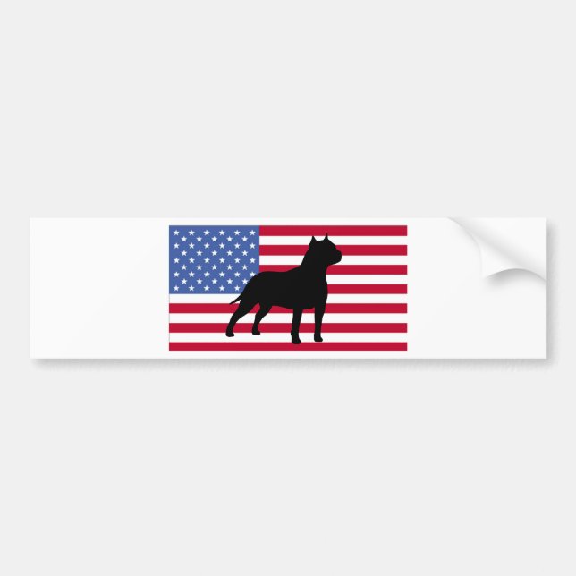 flagga för silhouette för amerikanstaffordshire bildekal (Framsidan)