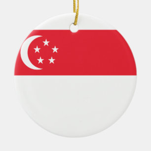 Flagga för Singapore medborgarevärld Julgransprydnad Keramik