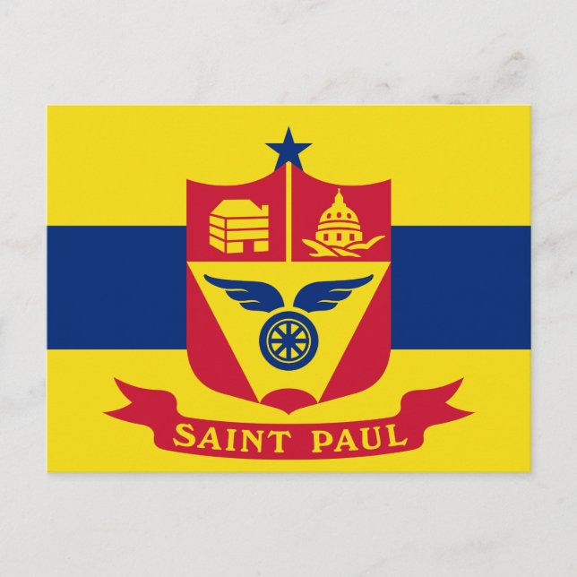 Flagga för St Paul, Minnesota vykort (Framsida)