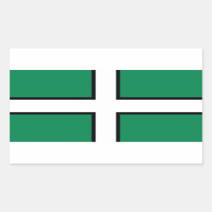 Flagga för St. Petrocs/flagga av Devon Rektangulärt Klistermärke