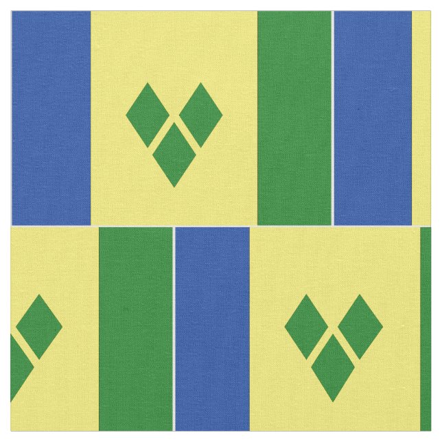 Flagga för St. Vincent Tyg (Närbild)