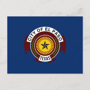 Flagga för staden El Paso, Texas vykort