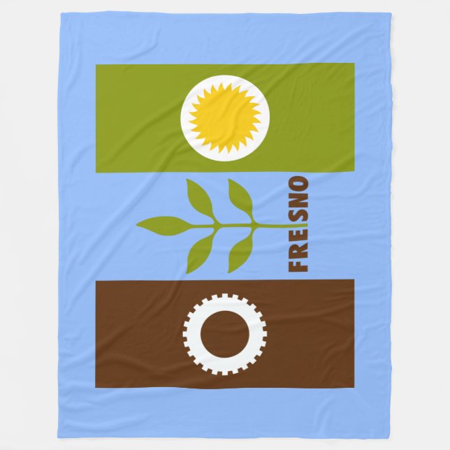 Flagga för staden Fresno Fleecefilt (Framsidan)