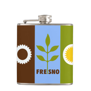 Flagga för staden Fresno, Kalifornien Hip Flask Fickplunta