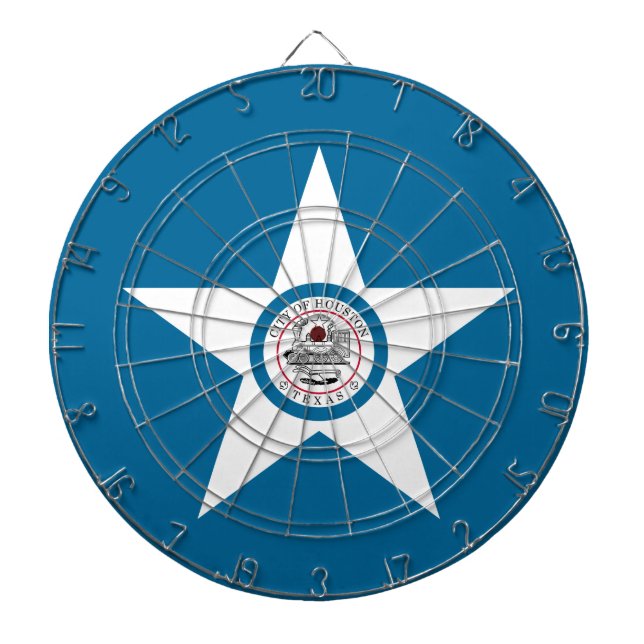 Flagga för staden Houston, Texas Piltavla Med Pil (Framsidan)