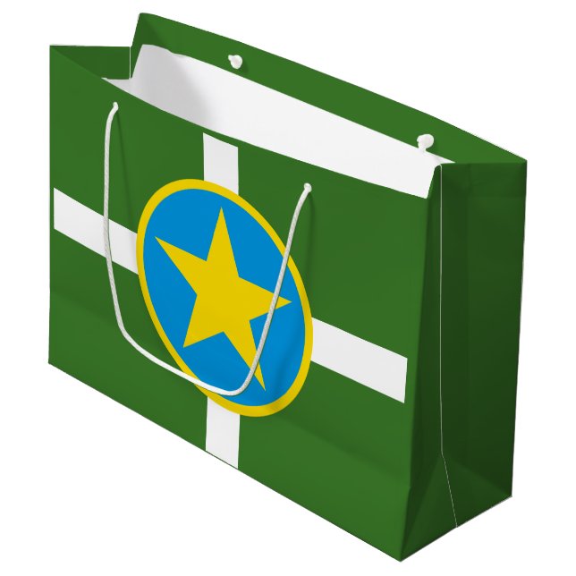 Flagga för staden Jackson, Mississippi Stor presen (Framsidan Vinklad)