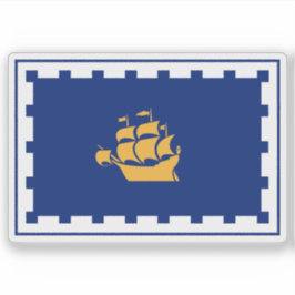 Flagga för staden Québec, Québec, Kanada Klistermärken