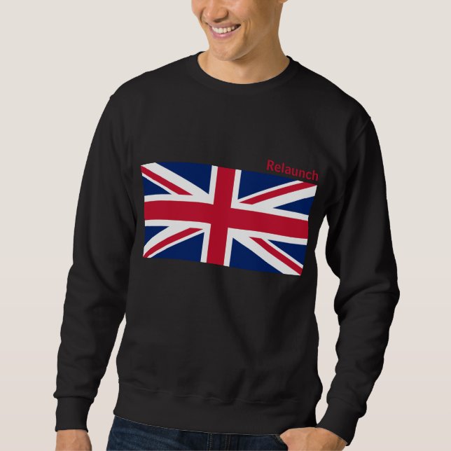 Flagga för Storbritannien Lång Ärmad Tröja (Framsida)