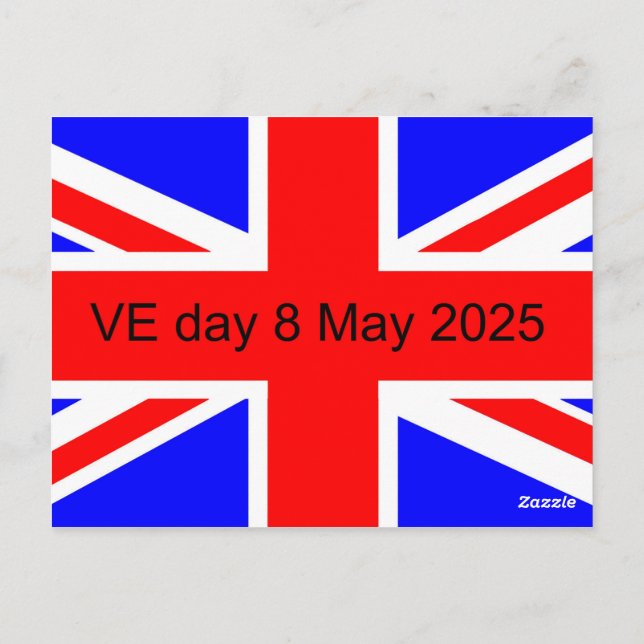 Flagga för Storbritannien VE-dagen 2025 Vykort (Baksida)