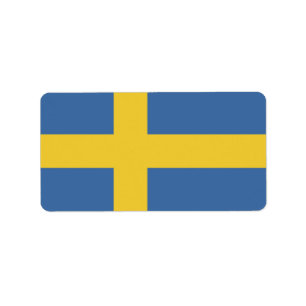 flagga för sverige adressetikett