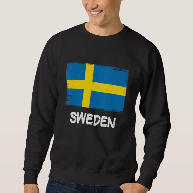 Flagga för Sverige av coola Lång Ärmad Tröja (Framsida)