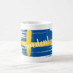 Flagga för Sverige av konstnärlig pensel Kaffemugg