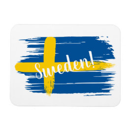 Flagga för Sverige av konstnärlig pensel Magnet