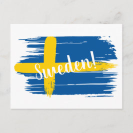 Flagga för Sverige av konstnärlig pensel Vykort