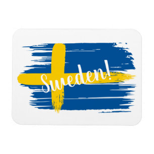Flagga för Sverige av konstnärliga penslar Magnet