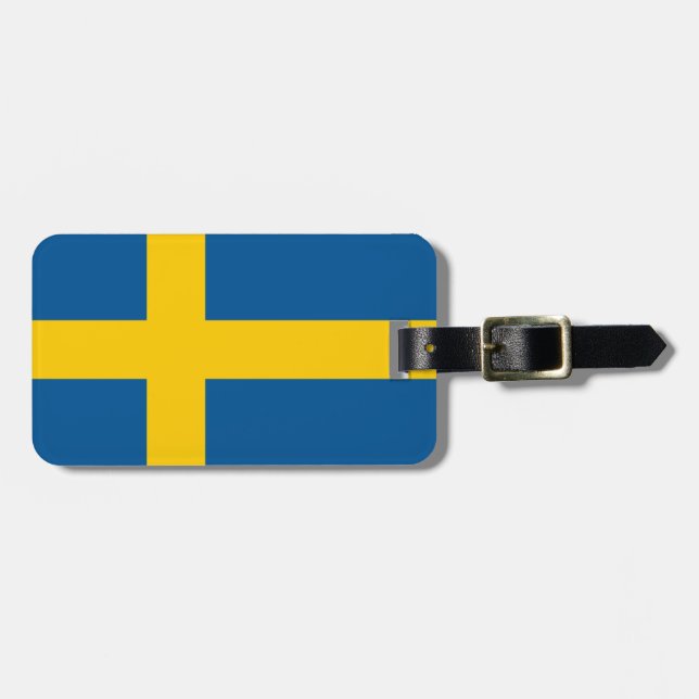 Flagga för sverige bagagebricka (Horisontell Framsida)
