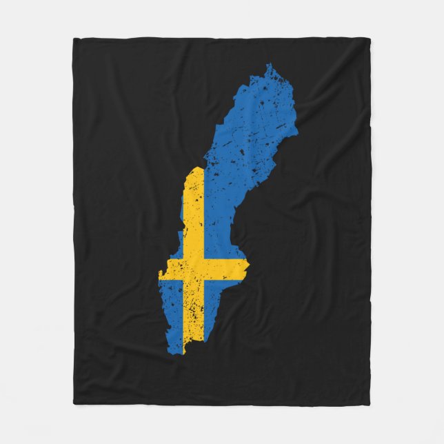 Flagga för sverige fleecefilt (Framsidan)