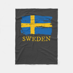 Flagga för sverige fleecefilt