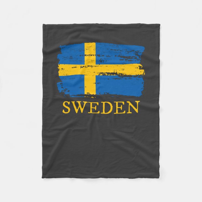 Flagga för sverige fleecefilt (Framsidan)