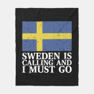Flagga för sverige fleecefilt