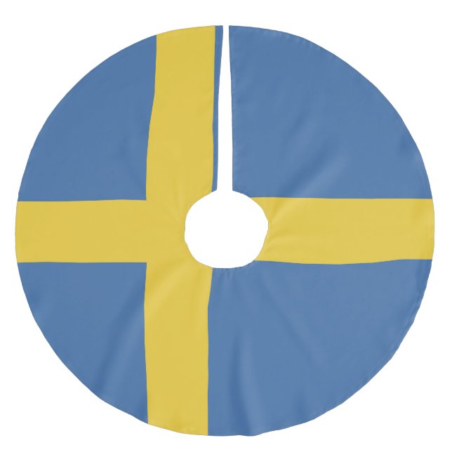 flagga för sverige julgransmatta borstad polyester (Framsidan)
